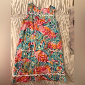 Girls Lilly Pulitzer Flamingo Print Shift Dress Size 12